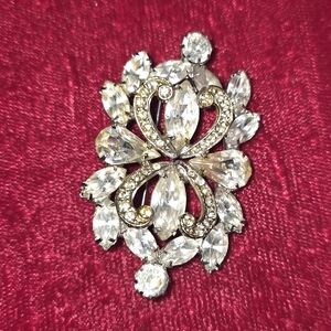 Albert Weiss Silver and Crystal Brooch